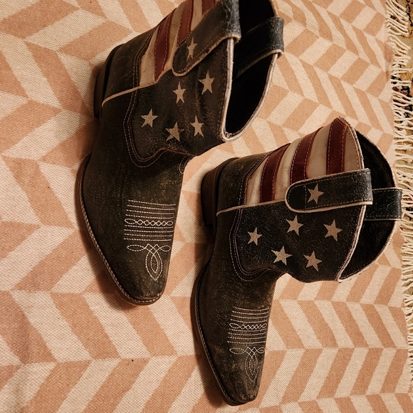 Roper Shoes - Roper American Patriotic Black and Red Western Boots